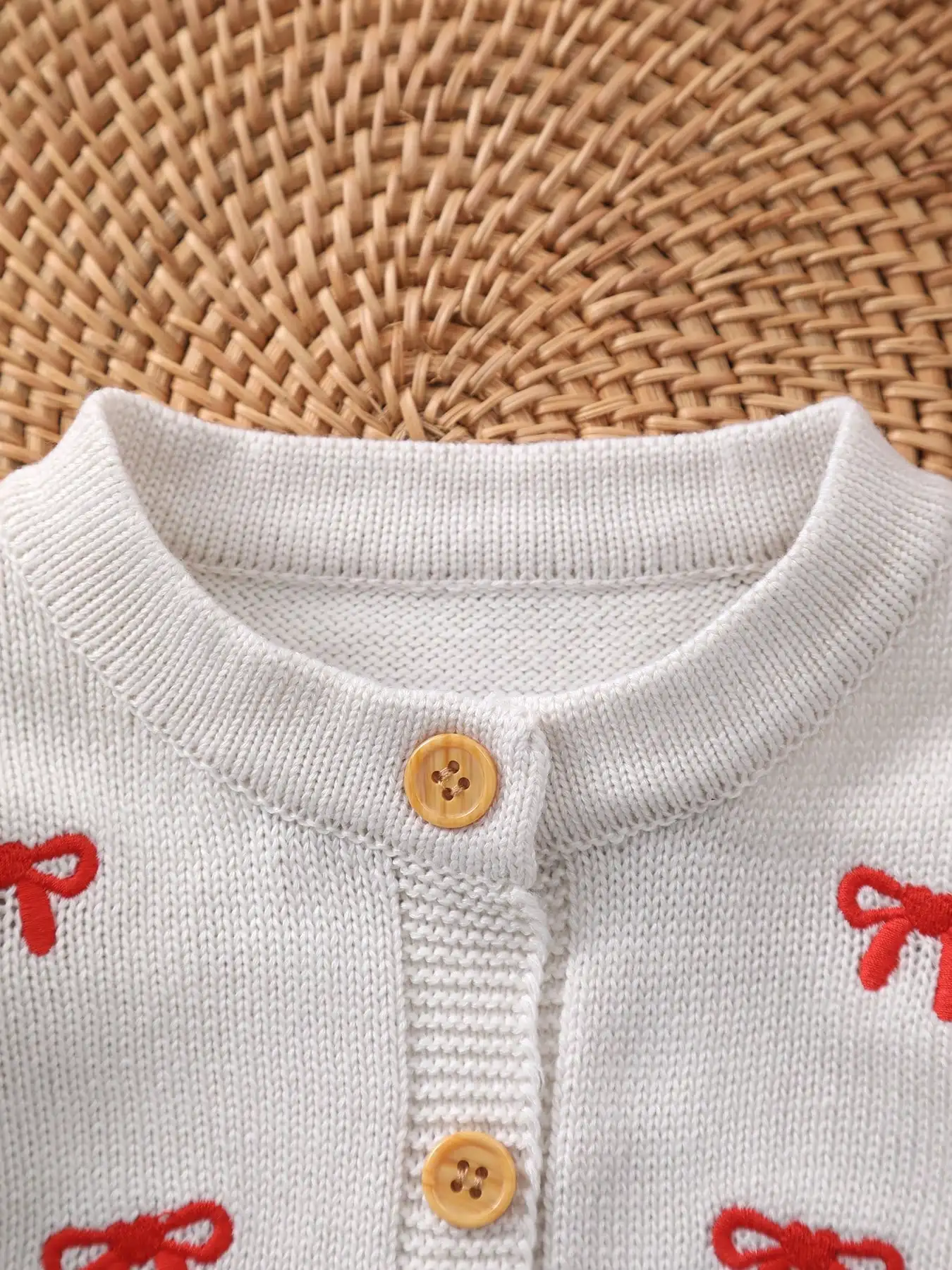 여아용 달콤한 리본 매듭 자수 니트 가디건, 라운드넥, 봄과 여름용, 우아하고 로맨틱한 디자인