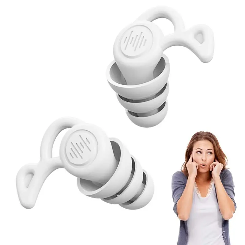 

3 Layer Anti Noise Silicone Reusable Earplugs Waterproof Swimming Ear Plugs For Sleeping Diving Surf Soft Comfort Ear Protector