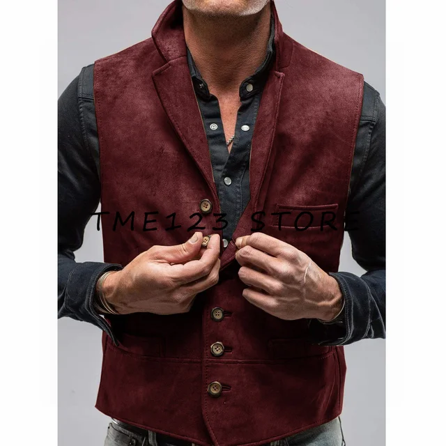 Gilet Sans Manches Homme Style Western/cowboy - Lin/coton - Multi-poches - Pour Mariage, Costume, Soirée Ou Décontracté