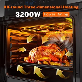 Empava 24 Inch Electric Single Wall Oven 10 Cooking Functions Deluxe 360° ROTISSERIE with Sensitive Touch Control 2