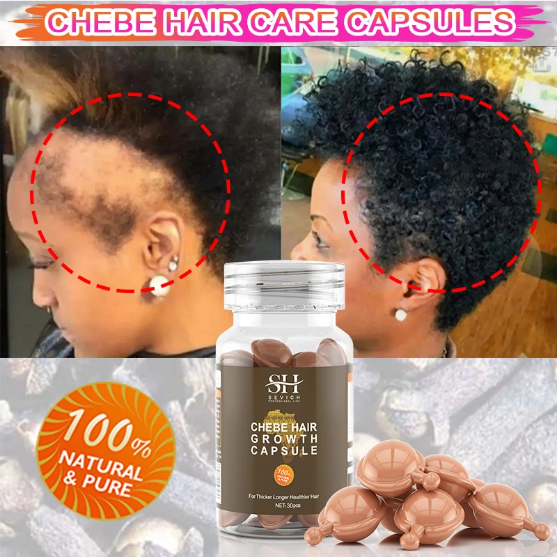 Chebe Hair Growht Oil Capsule Anti Hair Loss Treatment Serum Repair Damaged Hair Essential Oil Anti Breaking Hair Mask Hair Care