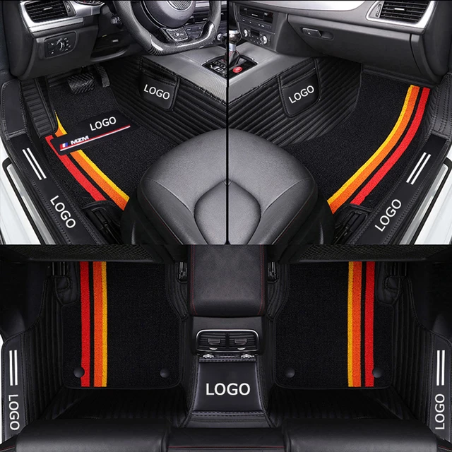 Custom Fit Auto Fußmatten Innen zubehör Pu Leder für die meisten  Automodelle voller Teppich Set mit Logo 5 Sitze für 95% Fahrzeuge -  AliExpress