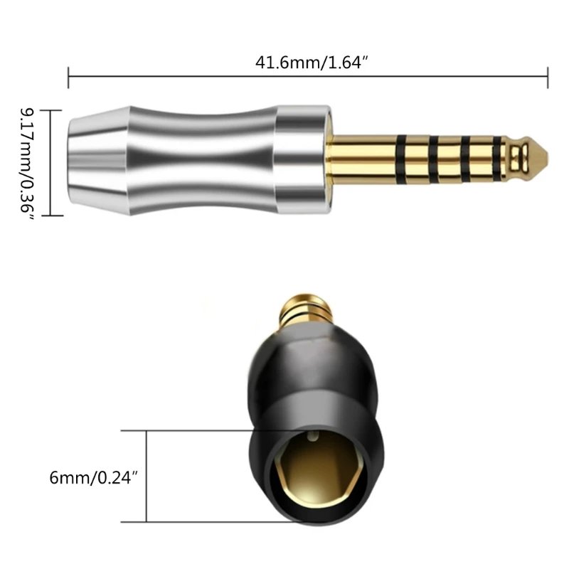 더 나은 음질 경험을 위한 2Pcs 4.4mm 이어폰 플러그 5극 스테레오 오디오 잭 헤드폰 어댑터