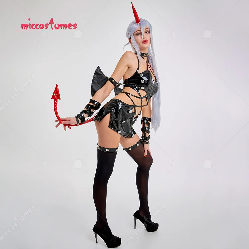 Damen Strumpf Crossover Strap Bodysuit Cosplay Kostüm Outfit mit Kneesocks für Frauen Halloween Cosplay Kostüm 5