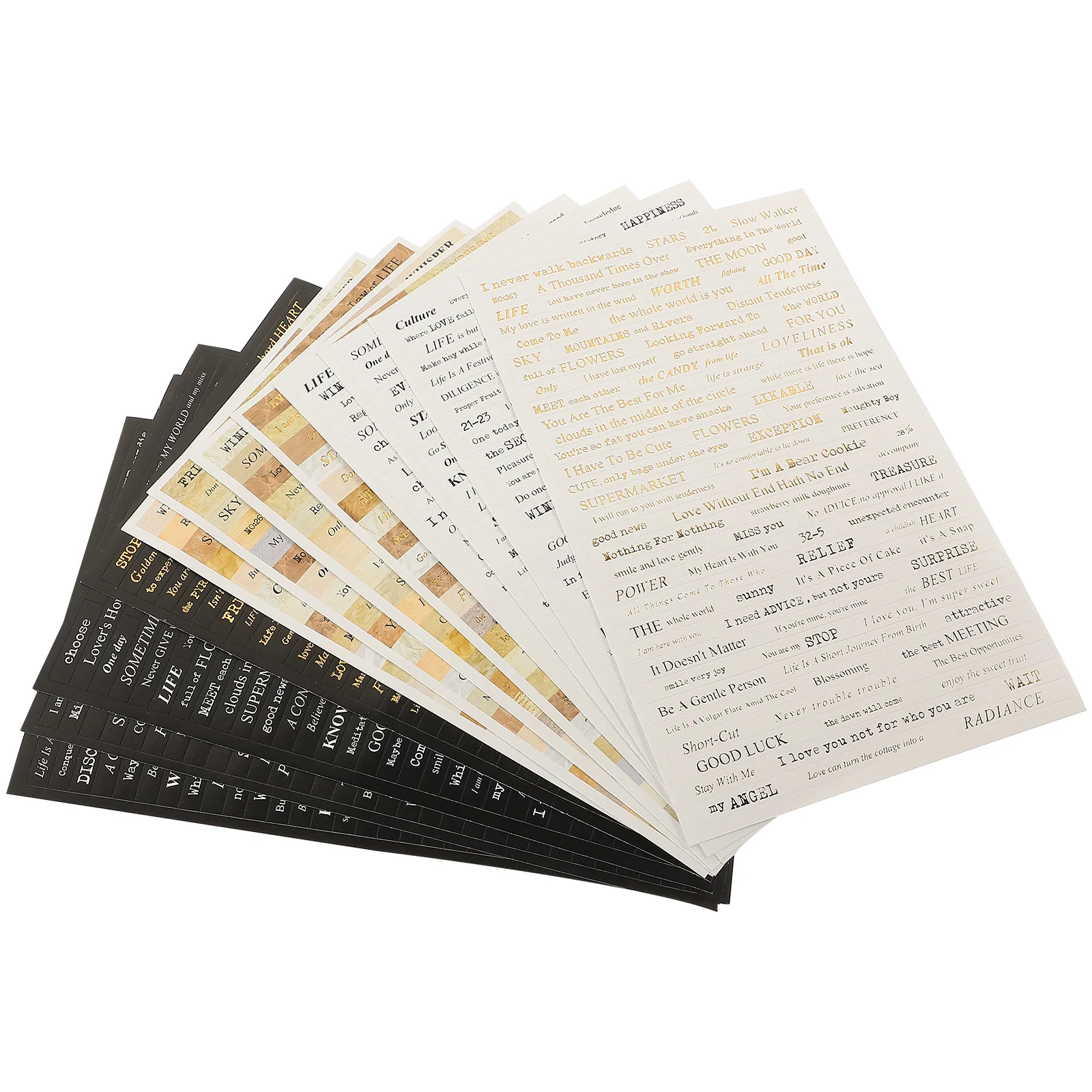 

3 Bags of Vintage Style Hand Account Stick Diy Paper Scrapbook Sticker Literary Sentences Decal
