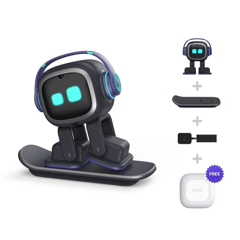 Enceintes Intelligentes Emo Robot Compagnon, Haut-Parleur Électronique Pour Animaux De Compagnie, Voix Ai, Lecture De Musique, Chargement Sans Fil, Ca