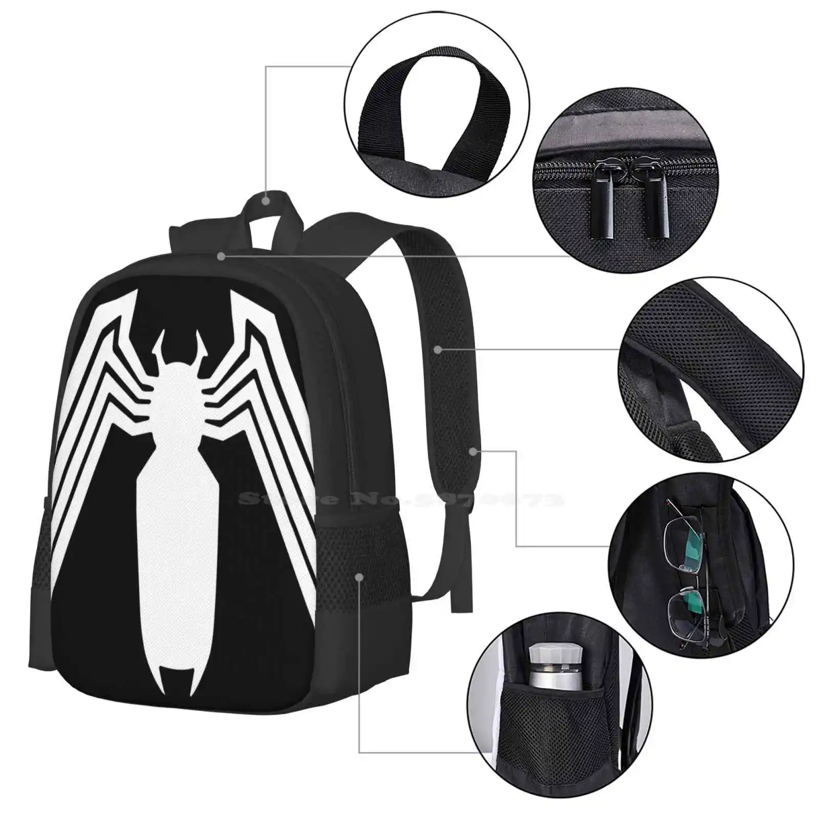 Alien Goo Large Capacity School Backpack Laptop Bags Alien Movie Venom Comic Goo Symbiote