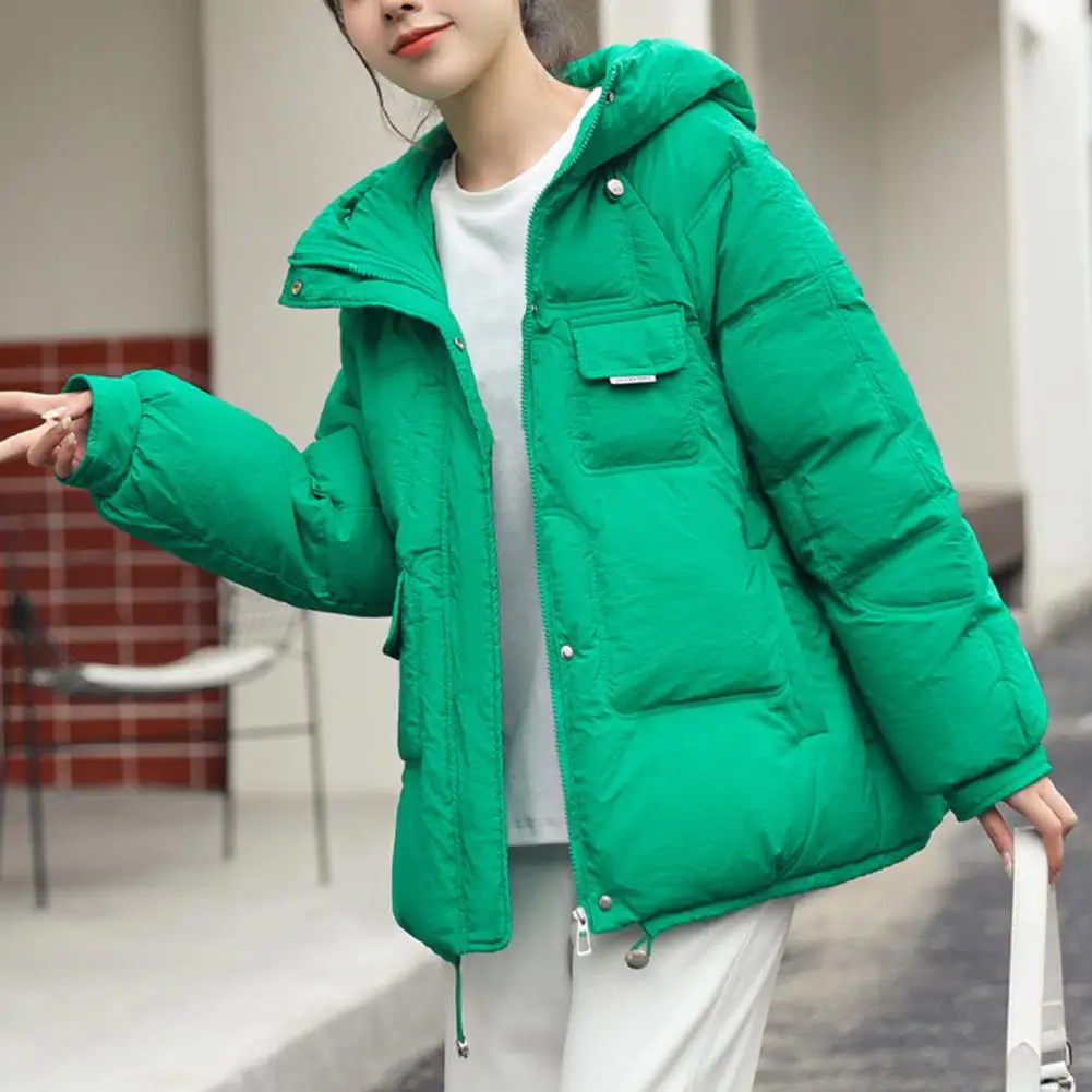 

Women Winter Coat Stylish Women's Winter Coats Hooded Down Cotton Jackets with Patch Pockets Zipper Closure for Warmth Comfort