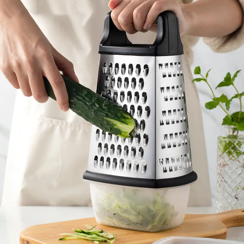 Four-side Box Grater Vegetable Slicer Tower-shaped Potato Cheese