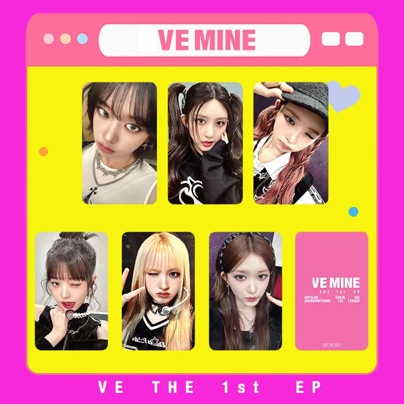 

6pcs/set KPOP IVE Album I'VE MINE MAKESTAR LOMO Card YUJIN WONGYONG LIZ Rei Leeseo GAEUL Collectible Gift Postcard Photo Card