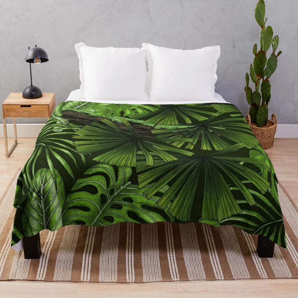 

Jungle leaves Throw Blanket Soft Big Blanket