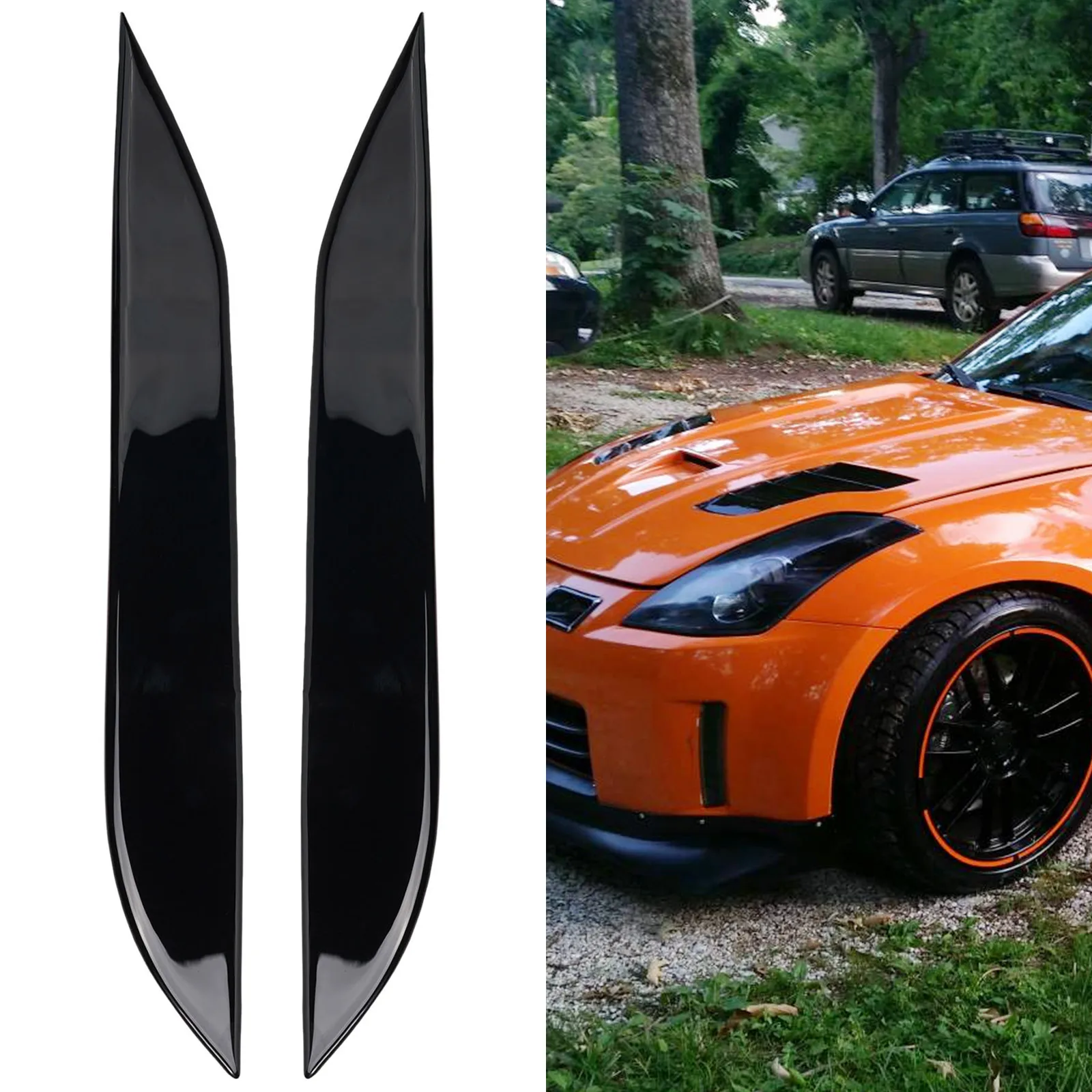 

2 шт., автомобильные наклейки для передней фары Nissan 350Z Z33 2006-2009