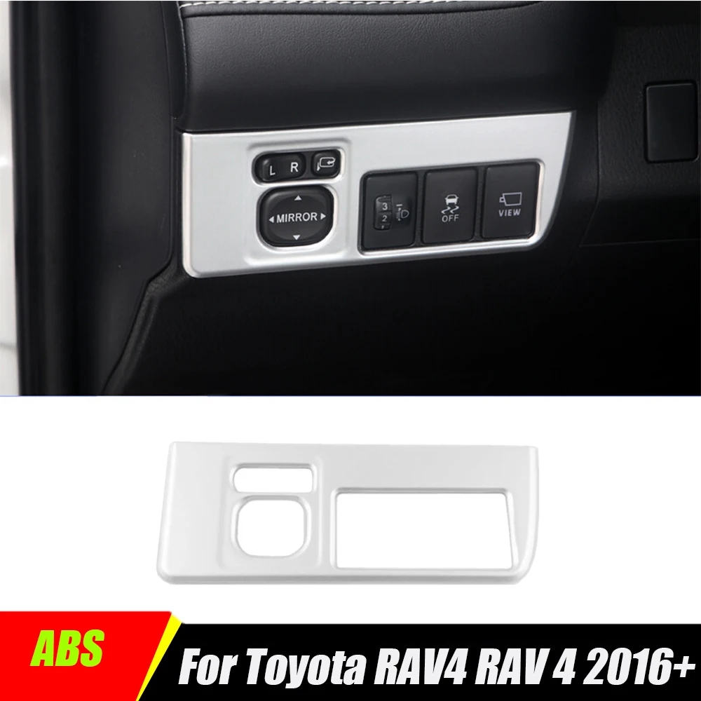 

Для Toyota RAV4 2016 2017 2018 аксессуары ABS Matte LHD Регулировка панели зеркала заднего вида переключатель интерьера литье крышки отделки