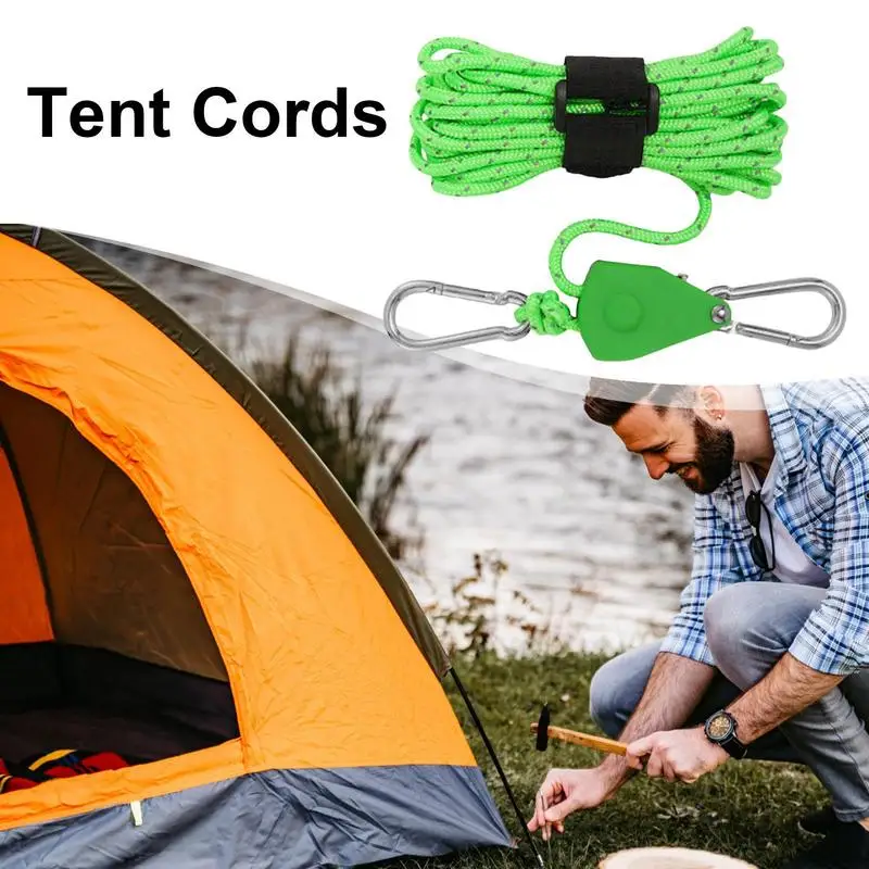 Tent Guy Ropes Camping Cord Pulley System Adjustable Reflective 4mm Tie  Downs Rope Hanger Portable Tent Guide Rope For Outdoor - AliExpress