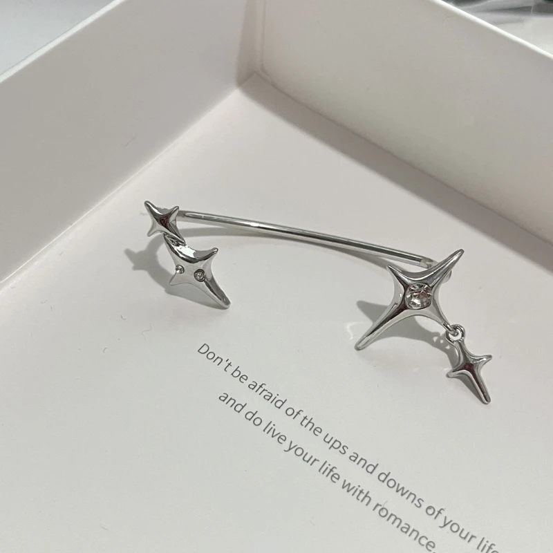 Fashion Star Crawler Earrings Jewelry Lightweight Non-Pierced Earrings for Women Teen Girls