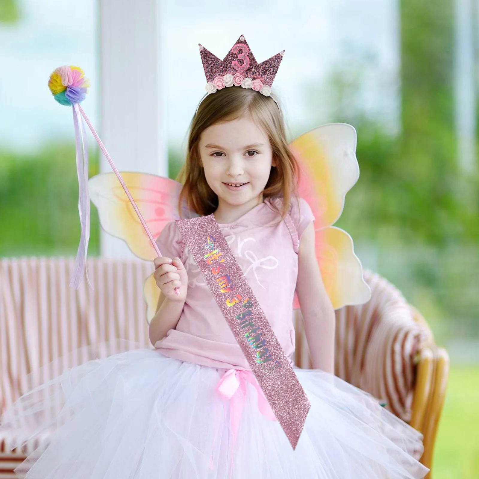 Girls Birthday 3rd Hair Decoration Hair Festive Accessories Party Celebration Crown Supply Infant Decoration
