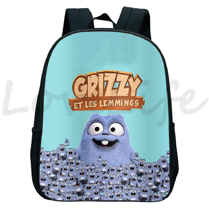 Sunlight Grizzly Bear Kindergarten Backpack Grizzy And The Lemmings School Bag Children Cartoon Rucksack Kids Bookbag gifts 4