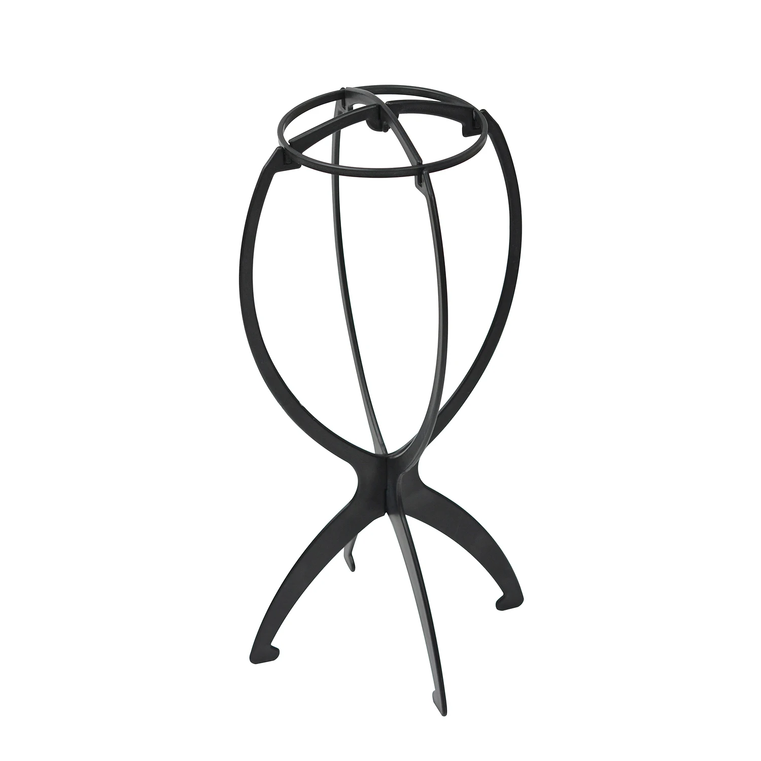 1Pcs 가발 스탠드 블랙 휴대용 접이식 가발 홀더 가발 및 모자 디스플레이 스탠드 홈 살롱 여행용