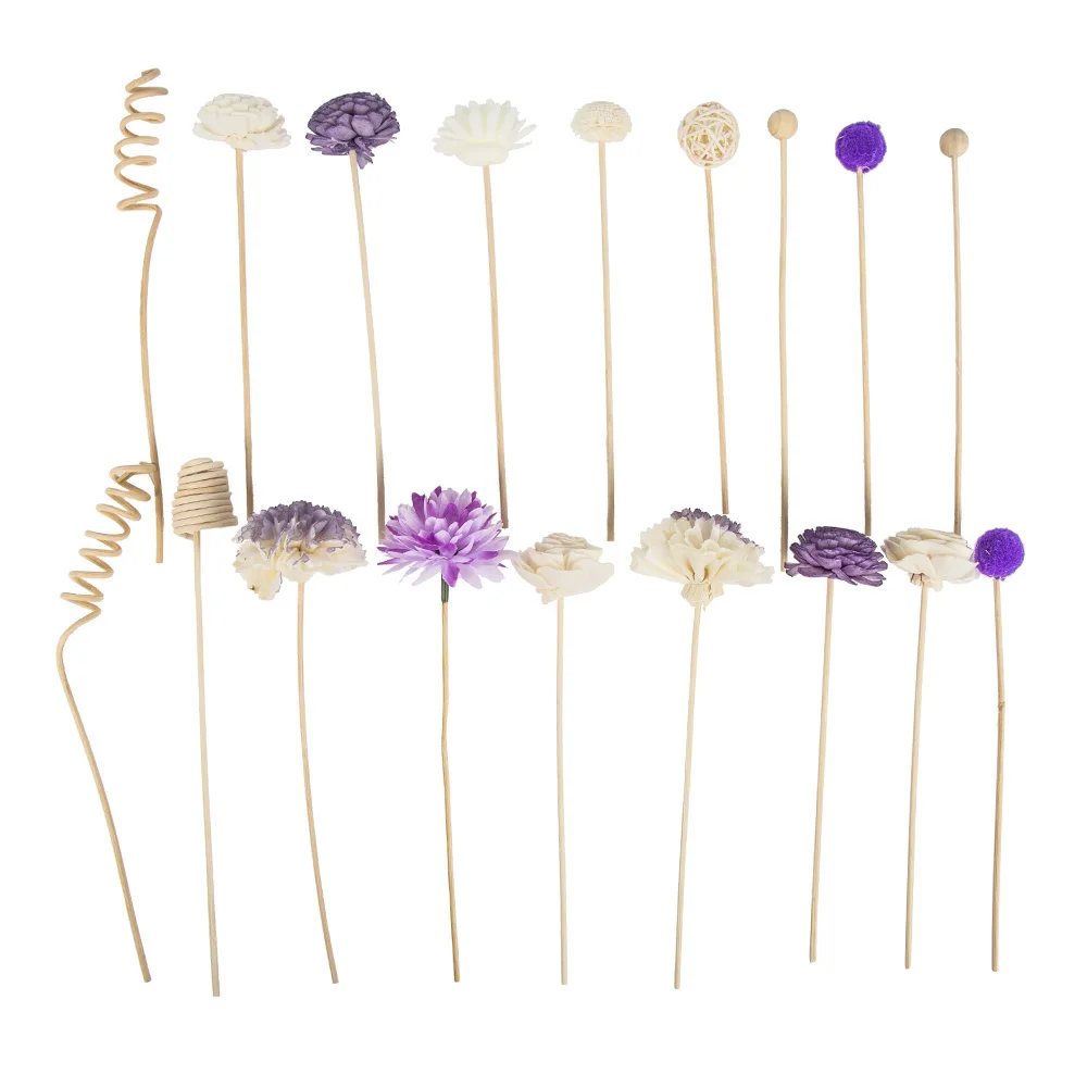 19PCS Purple Series Flower Rattan Sticks Fireless Fragrances Reed Diffuser Stick Diy Ornaments Home Decor reed diffuser stick aroma diffuser sticks