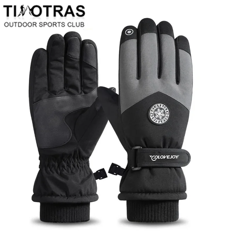 Winter Snowboard Ski Gloves Full Finger non-slip Touch Screen Waterproof Motorcycle Cycling Thermal Warm Snow Gloves Men Women