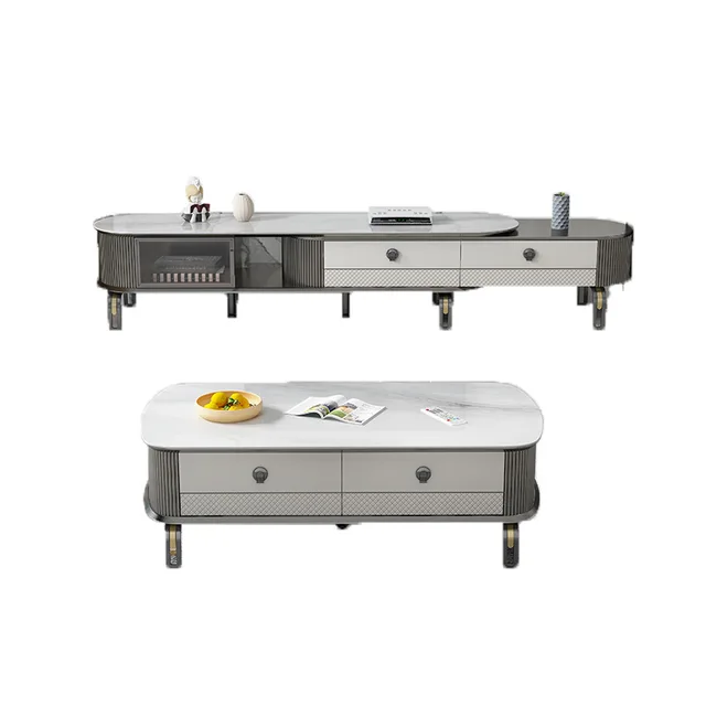 Light Luxury Italian Fantasy Colored Stone Tea Table TV Small Family Living Room