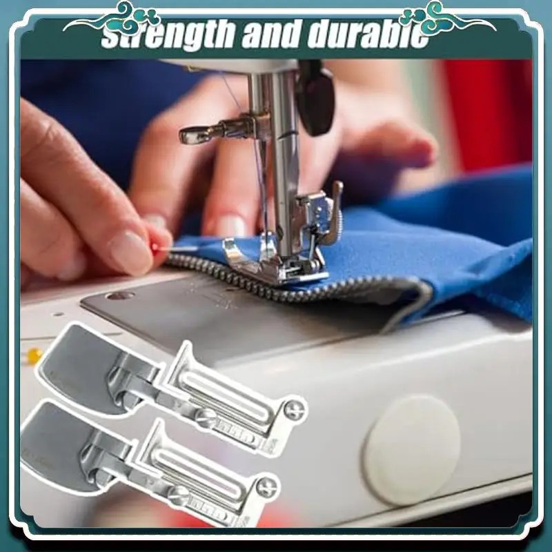 Adjustable Sewing Rolled Hemmer Foot, 2Pc 12-20MM Adjustable Universal Sewing Rolled Hemmer Foot Set Durable Easy To Use