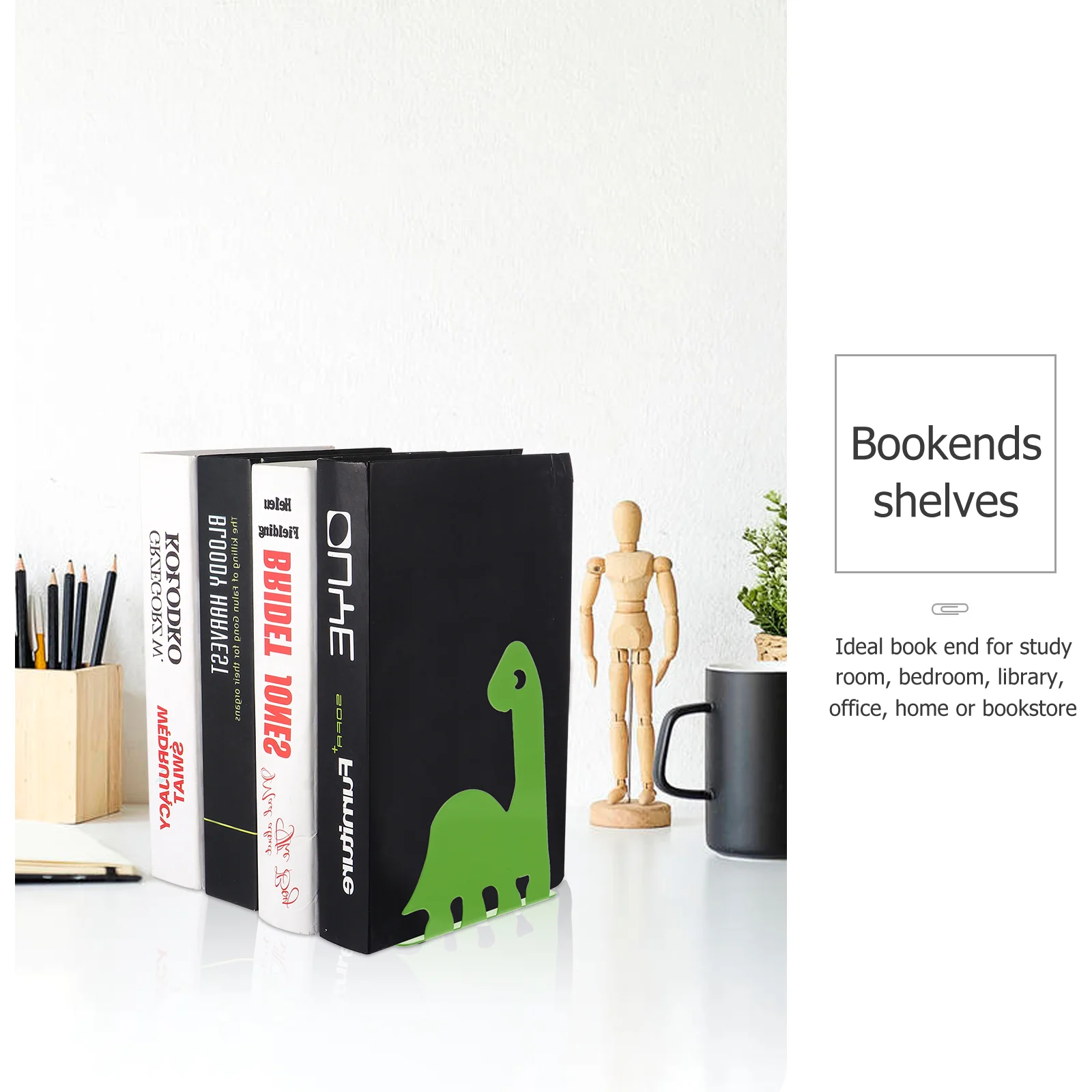 Premium Bookends for Shelves - Metal Book Ends Bookshelf Holder