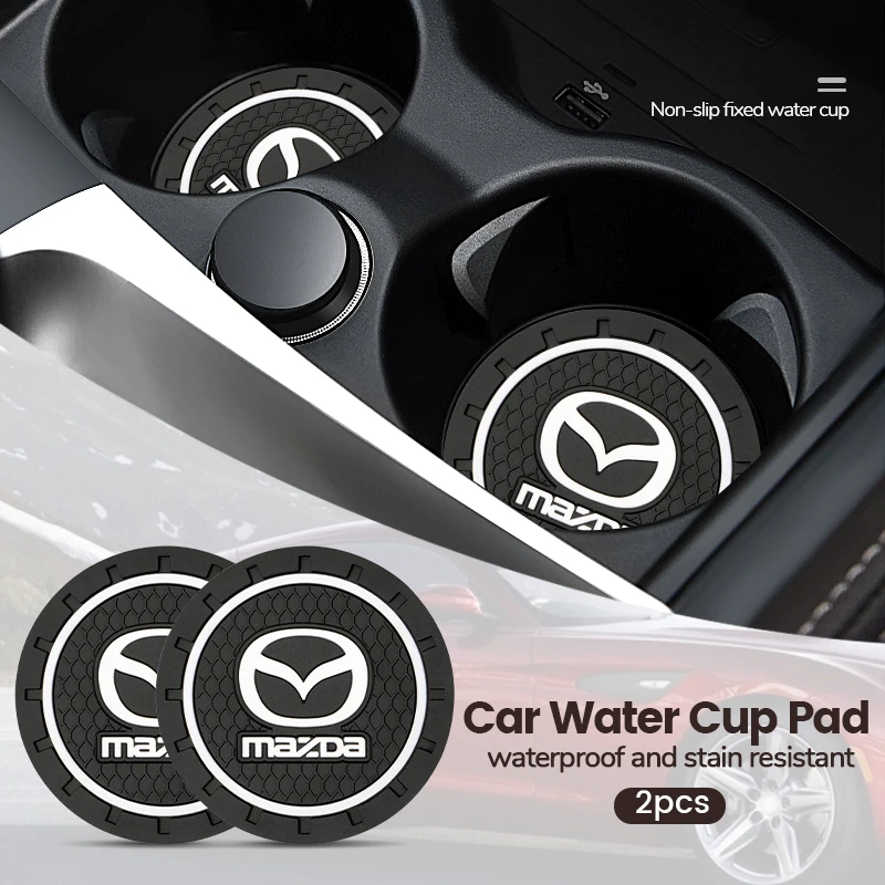 Car Water Cup Slot Non Slip Mat Accessories 2pcs For Mazda 2 3 5 6 Axela Atenza Speed 6 CX3 CX4 CX5 CX7 CX8 CX9 MS Demio