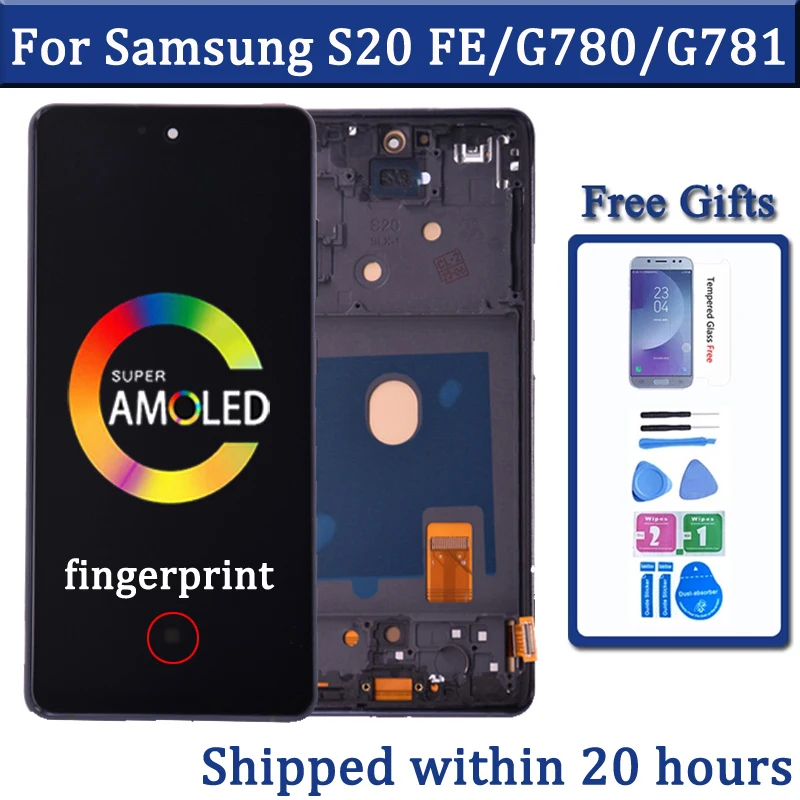 6,5 'AMOLED для Samsung S20 FE S20 Fan Edition, ЖК-дисплей с сенсорным дигитайзером в сборе для S20 FE 5G SM-G780F SM-G781B LCD