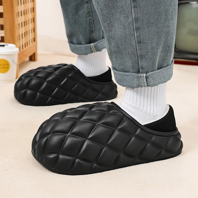 

Winter Slippers Fashion Round Toe Bag Couple Cotton Shoes Large Size Home with Luxury Slippers Female Warm Indoor Slippers New