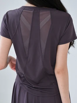 Loose sports short-sleeved women's summer thin breathable running training quick-drying garment fashionable yoga fitness T-shir 1