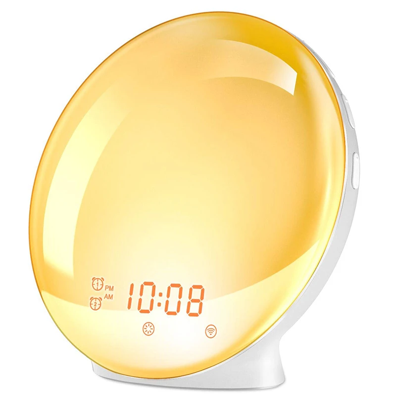 Wake Up Light Alarm Clock With Sunrise/sunset Simulation Dual Alarms Fm