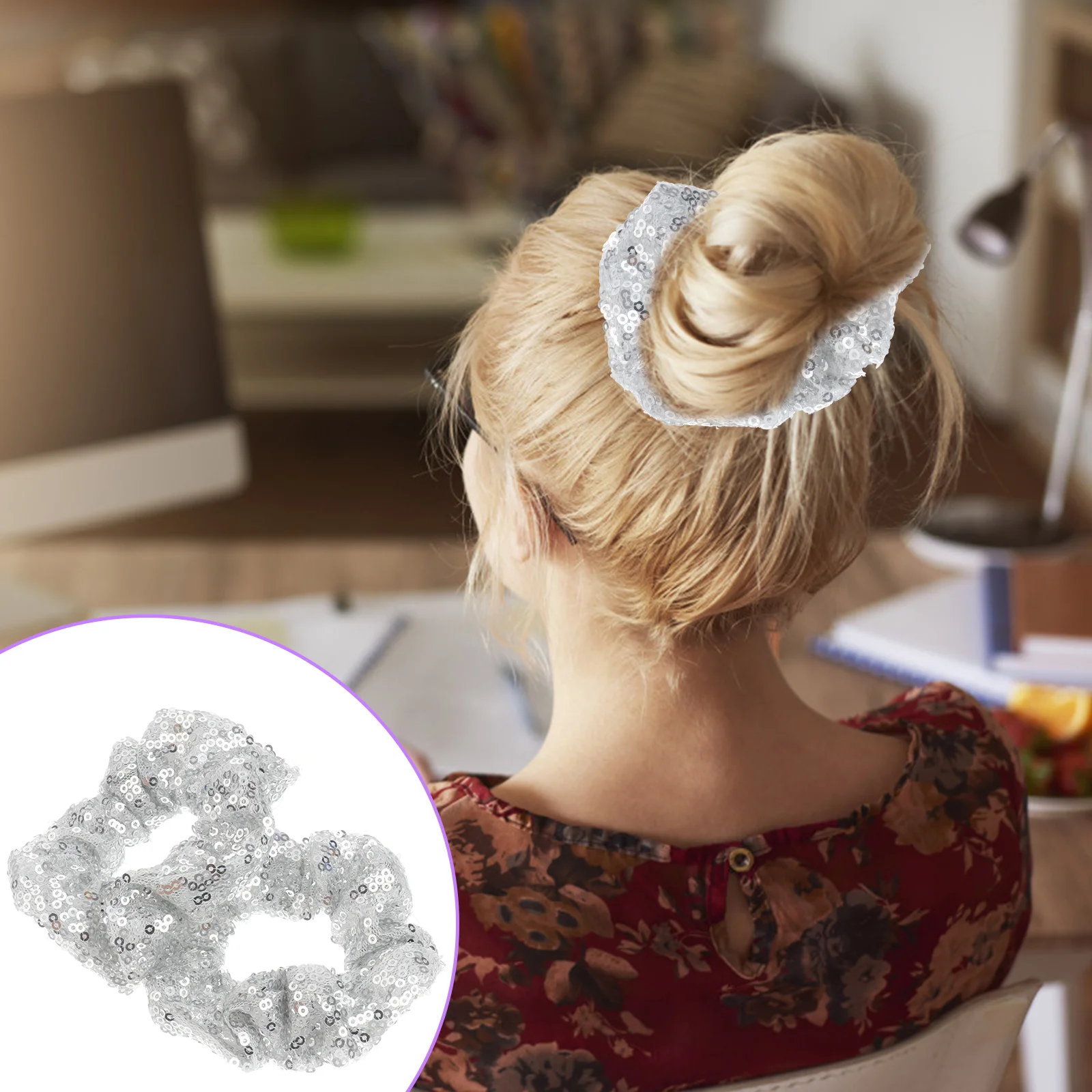 

Sequin Hair Scrunchies Sparkly Hair Elastic Bands Glitter Hair Ties Christmas Hair Tie Elastic Ponytail Holders Women