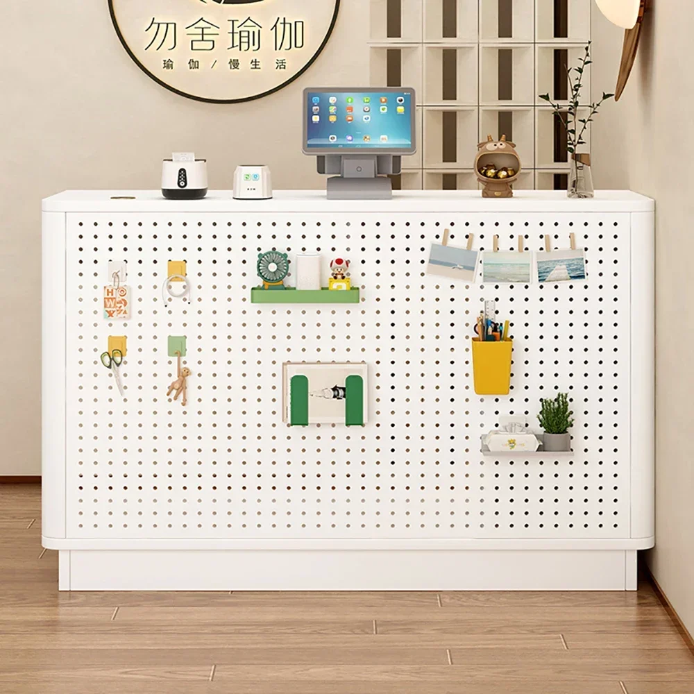 Simple Design Reception Desks Storage Shaped Beauty Salon Front Desk Decorations Modern Design Mostrador Commercial Furniture