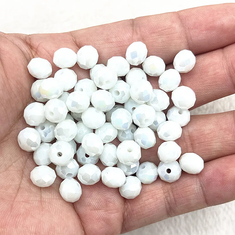 Glass Beads 4/6/8mm Faceted Crystal Glass Beads Loose Spacer Beads for Jewelry Making DIY Handmade Clothing Accessories