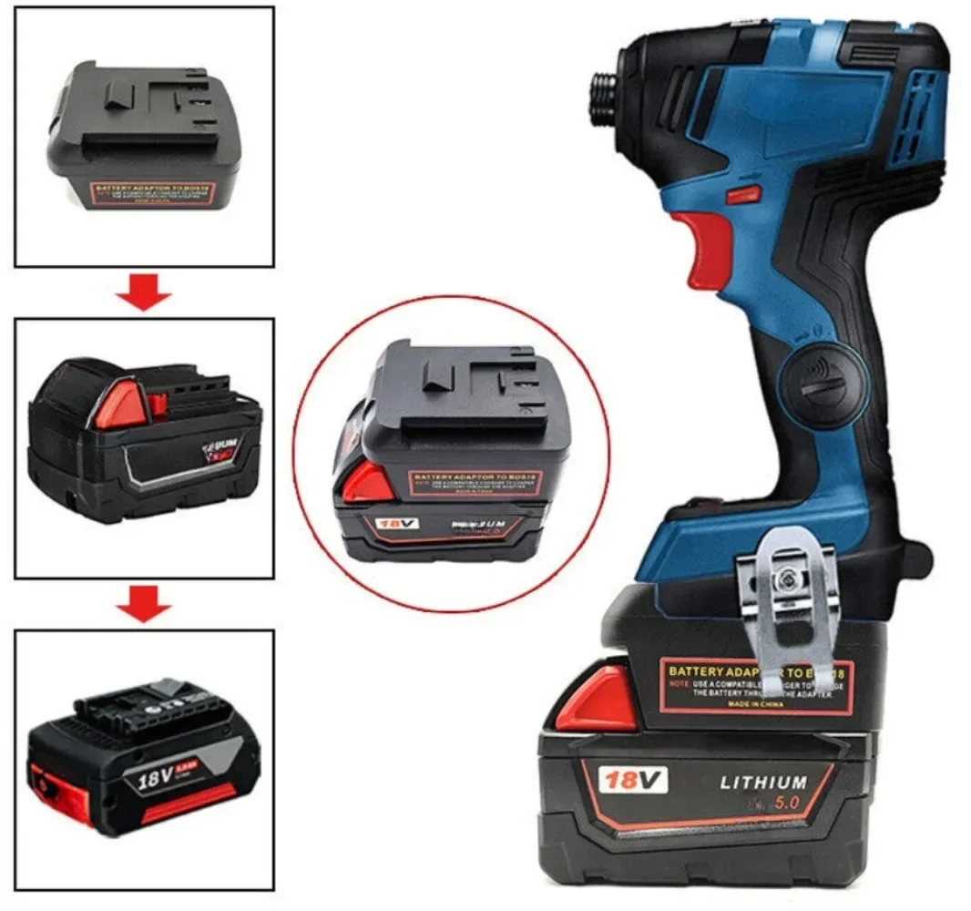 Adapter Converter for Milwaukee 18V Lithium Battery Convert to For Bosch 18V BAT Series Li-ion Battery Electric Power Tool Drill