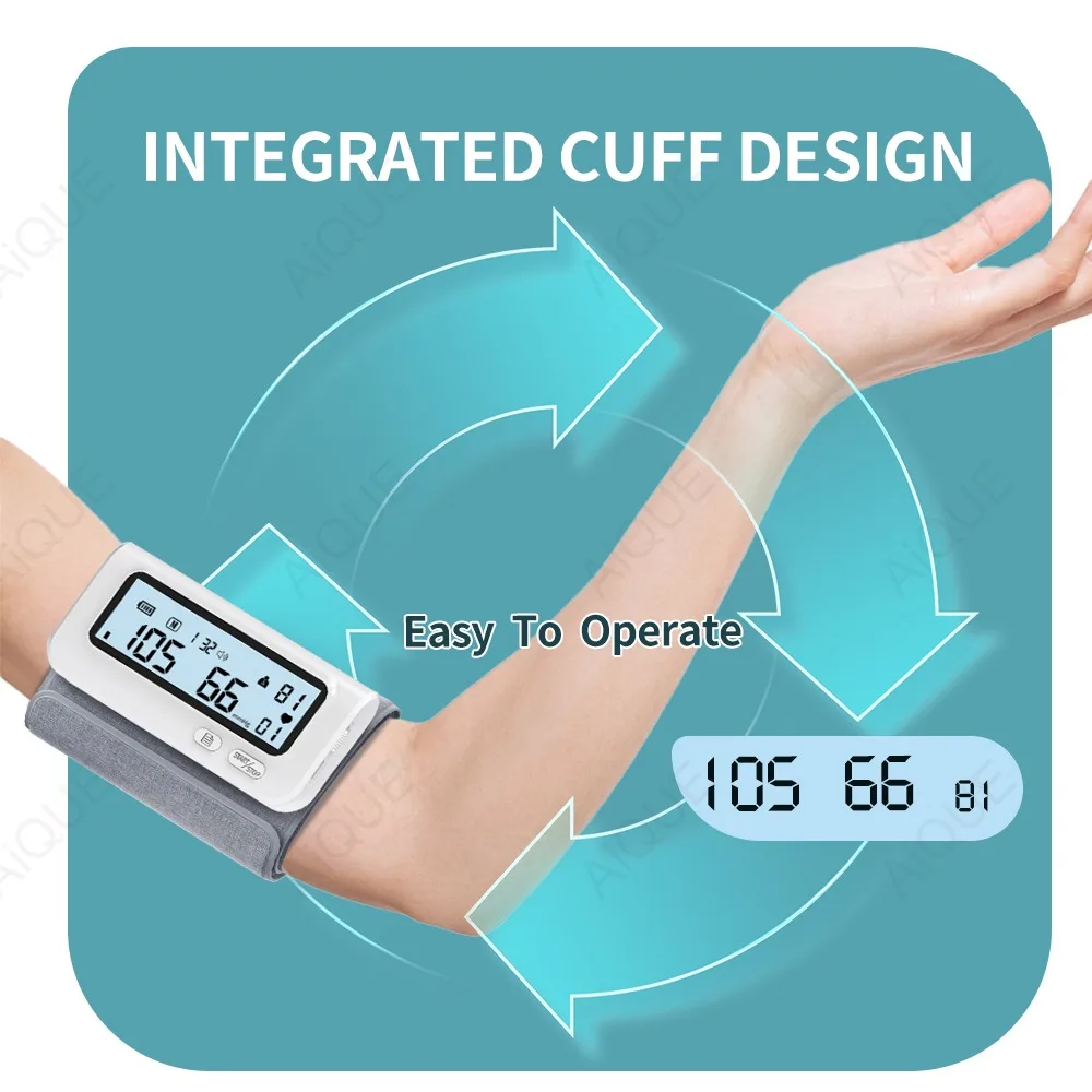 Recharge ALL-IN-ONE Medical Blood Pressure Monitor Tonometer 22-32 Cuff Arm Tensiometer Heart Rate Sphygmomanometer AiQUE blood pressure monitor blood pressure meter
