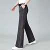 2024 Men's Spring And Autumn New High Waisted Elastic Straight Leg Jeans Loose Casual Wide Leg Pants 4