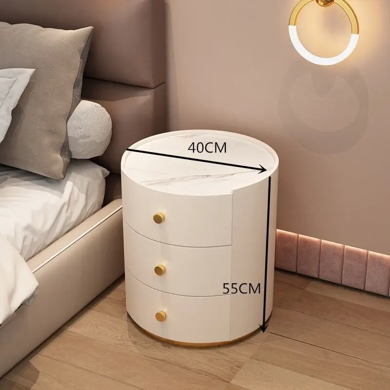 XFYH 모던 침실 침대 옆 테이블, 바닥부터 천장까지 심플한 럭셔리 캐비닛, 침대 옆 보관함, 원형 캐비닛, 모던 가구
