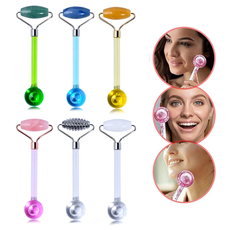 

Massager for face Jade Roller Ice Wave Ball Two-In-One Face Eye Skin Care Cryo Sticks Massage roller Instrument Beauty Massager