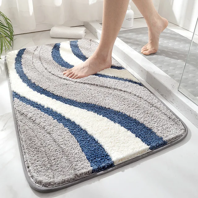 VIKAMA Imitation Cashmere Bathroom Rug – Absorbent & Non-Slip 1