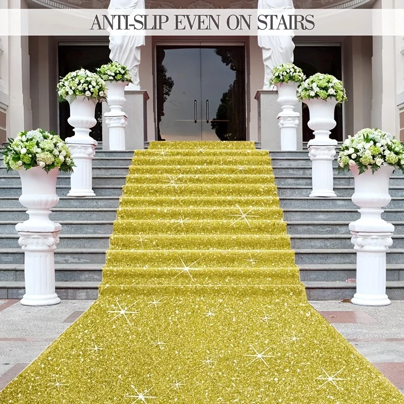 Super beautiful glitter carpets can be used for a variety of occasions, indoor and outdoor holiday carpets, wedding carpet decor
