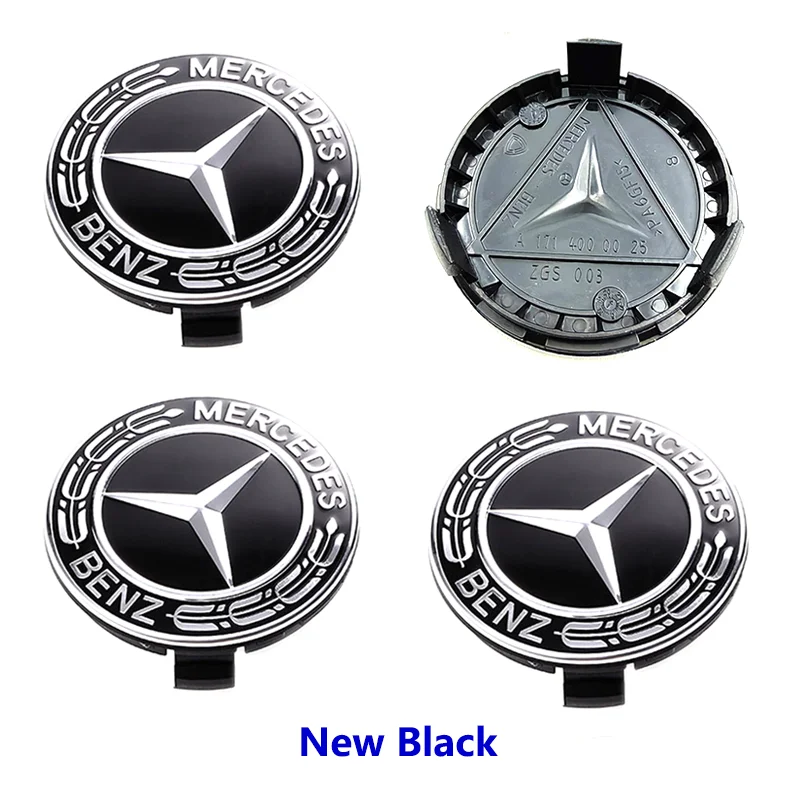 Car Wheel Center Caps 75mm 4pcs For Mercedes Benz AMG A B C S Class E GLA CLA GLB GLE GLK GLS Accessories wheel center caps