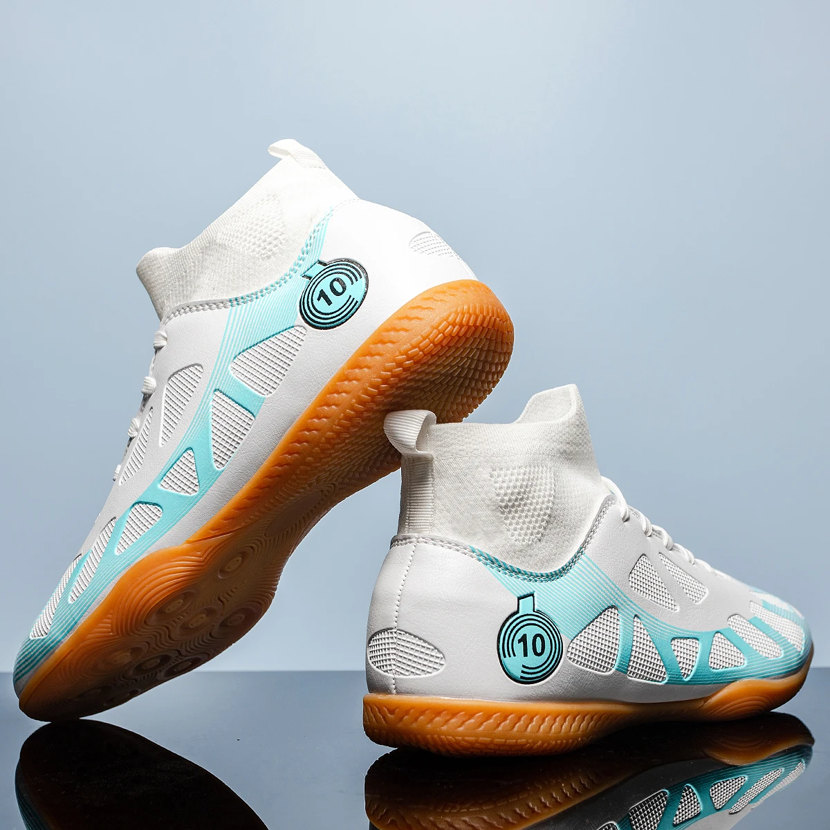 Men's High-Top Indoor Football Training Shoes - Wear-Resistant & Non-Slip