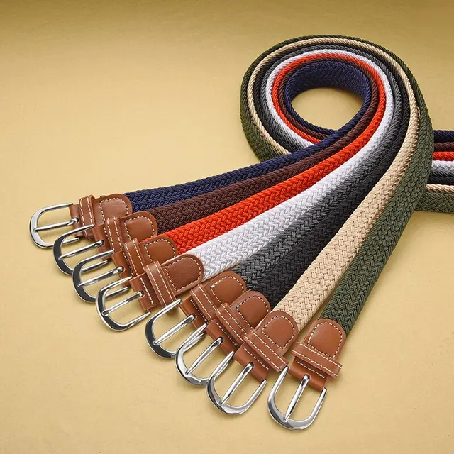 Women's Belt Casual Woven Elastic Belt Outdoor Sports Men's Belt Climbing Work Belt Jeans Suit Pants Men's and Women's Universal 2