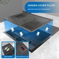 Hidden Cup Washer kitchen Sink Stainless Steel Small Single Slot Bar Washbasin Multifunctional With Cover Plate Dishwashing Pool 2