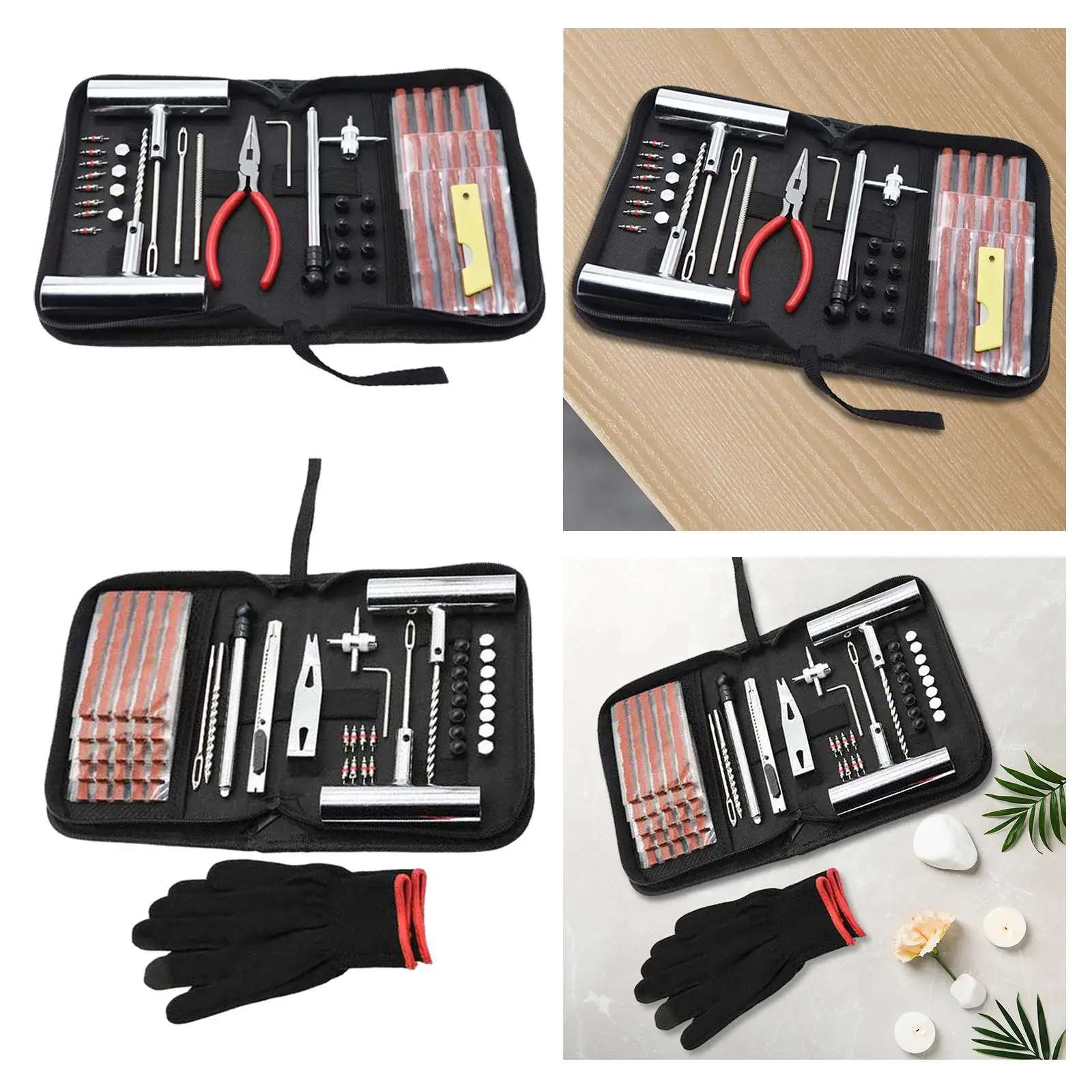 

Tire Repair Kit Portable Flat Tire Puncture Patch Tool Set Professional Tire Patch Kit Universal for SUV Tractor Cars RV