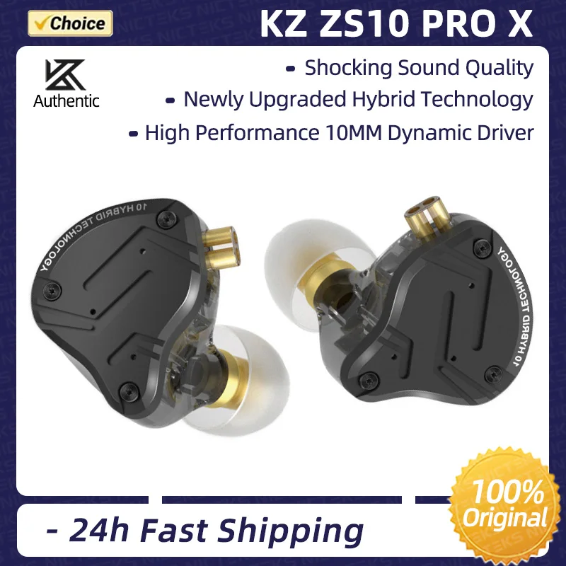 Kz Zs10 Pro X In Ear Auricolari Cablati Hifi Bass Metal Hybrid In Ear Auricolare Sport Noise Cancelling Headset Auricolari Da Gioco