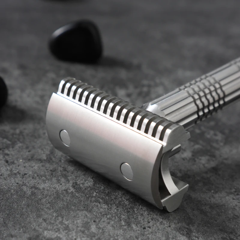 YAQI Raw Color Version Bohemia 316 Stainless Steel Adjustable Baseplate Men Safety Razor 5