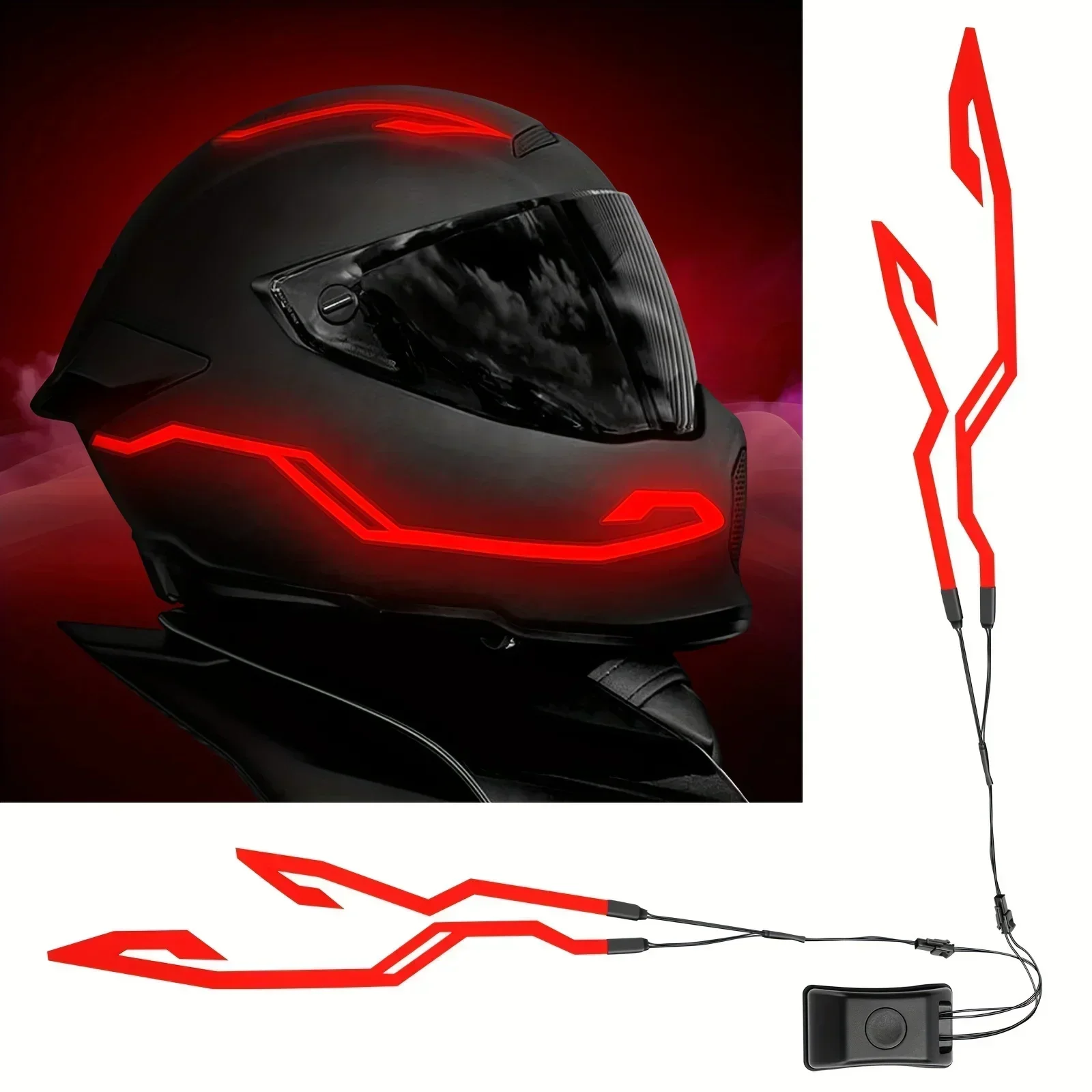 Motorcycle Helmet Light Strip 4 in 1 EL Night Riding Signal